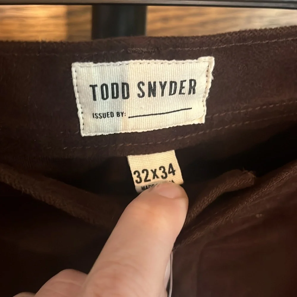 Todd Snyder Moleskin Carpenter Pants size 34x32 NWT